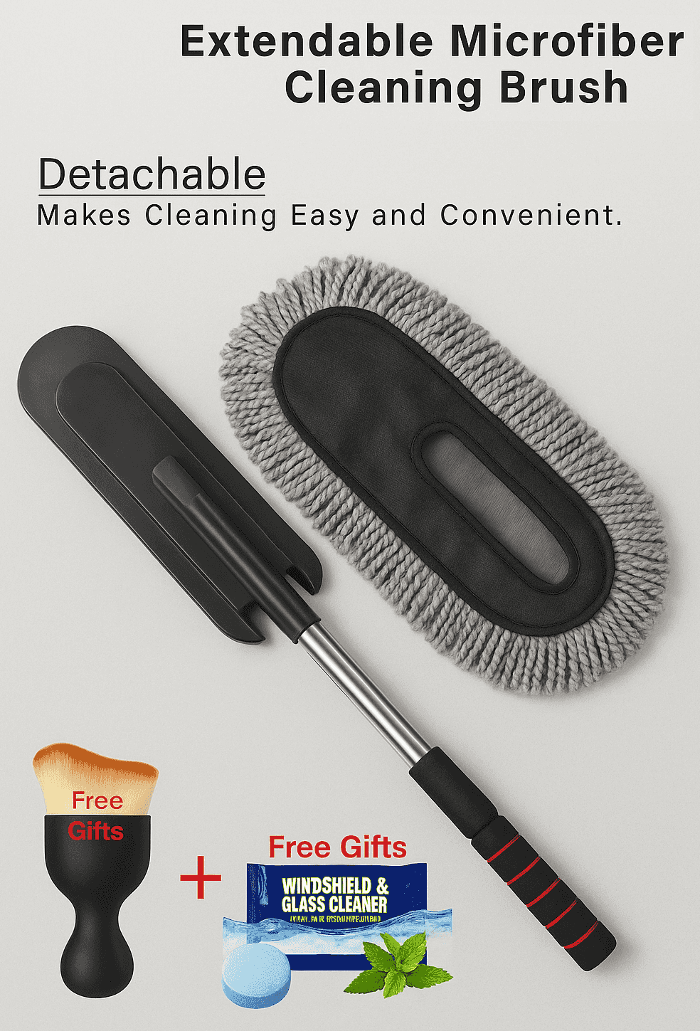 Horaa Car Extendable Microfiber Cleaning Brush For Car & Home Cleaning