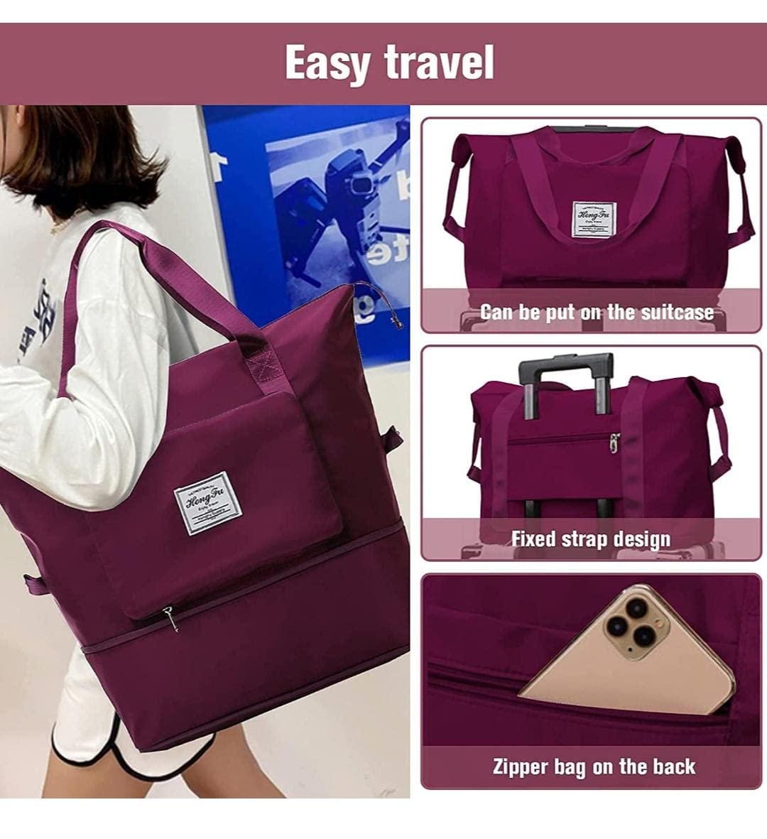 Waterproof Foldable Travel Duffle Bag with Pocket(Buy 1 Get 1)