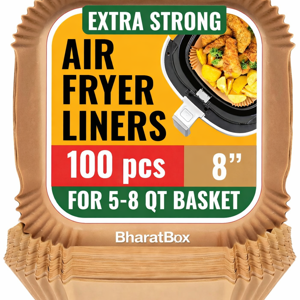 Air Fryer & Oven Liners – 100 Disposable Food-Grade Oil-Proof Non-Stick Parchment Sheets
