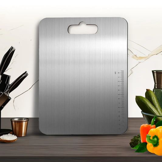 Stainless Steel Chopping Board with Handle  | Hygienic, Anti-Slip & Easy to Clean Worktop Platform