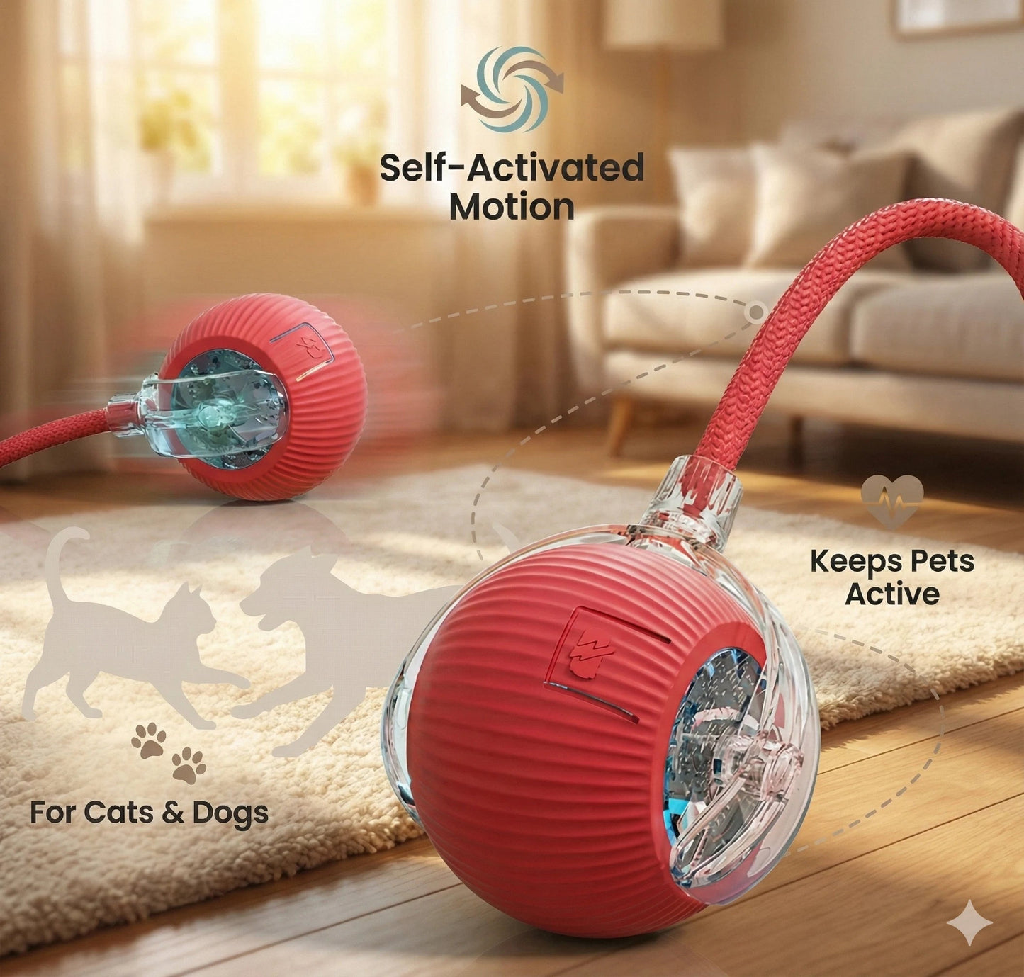 Rolling Fun Ball – Smart Interactive Pet Toy for Dogs & Cats