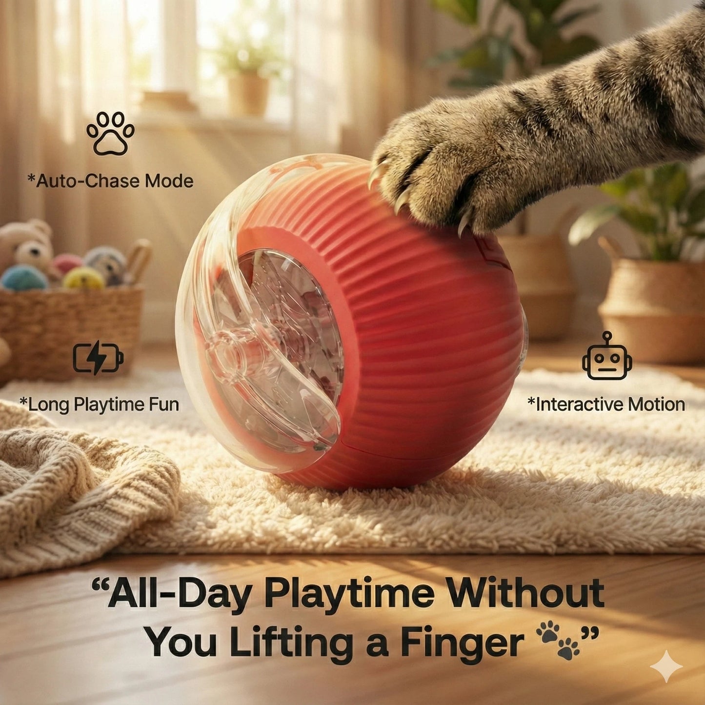 Rolling Fun Ball – Smart Interactive Pet Toy for Dogs & Cats